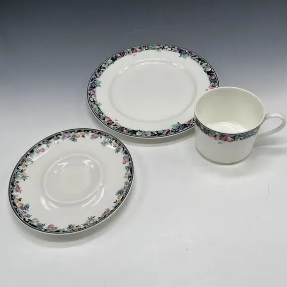 Mikasa Orchard Mural Teacup Cup & Saucer & Salad Plate 3-pc Set Luncheon - Picture 3 of 12